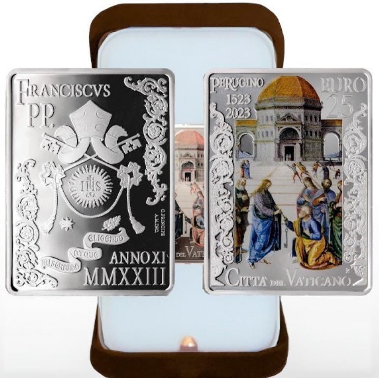 2023 Vaticano- 25 euro in argento colorata Perugino