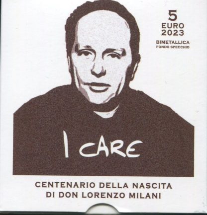 2023 Moneta 5€  Vaticano Bimetallico 100° nascita Don Milani - immagine 3