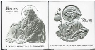 2023 Vaticano Monete 5+10 euro argento Vaticano S.Giovanni e S.Giacomo