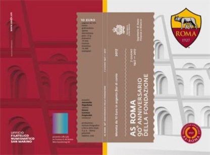 10 euro San Marino AG dedicato al  '90° Ann. Fondazione AS Roma' - immagine 3
