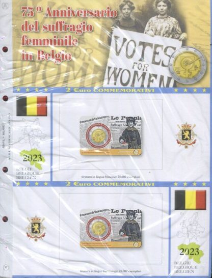 Fogli per 2 euro BELGIO in coin card doppia - Abafil