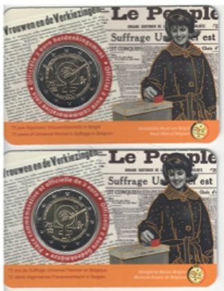2023 Belgio coincard '75°Suffragio universale femminile'