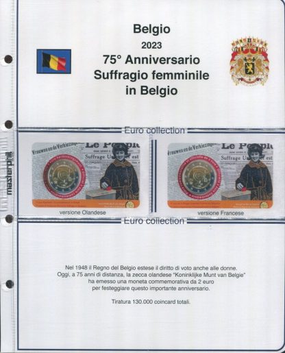 FOGLI PER 2 EURO BELGIO IN COIN CARD dal 2014 al 2024 - MASTERPHIL