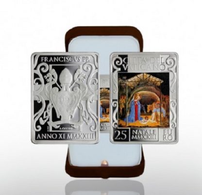 2023 Vaticano - 25 euro in argento colorata Santo Natale