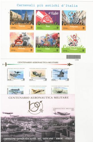 Rarità-2023 Italia Foglietti Carnevale-Aeronautica em.cong.-Aeronautica 6 val.
