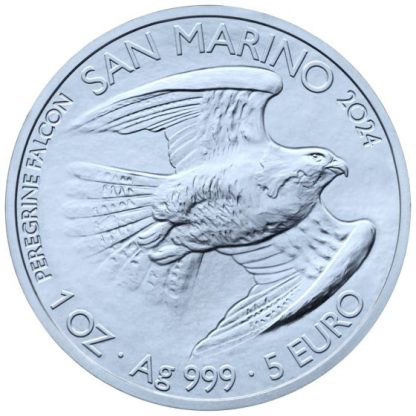 2024 - SAN MARINO 1 ONCIA argento - 5 euro Falco pellegrino