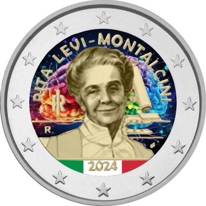 2024 Italia  2 euro colorato Rita Levi Montalcini