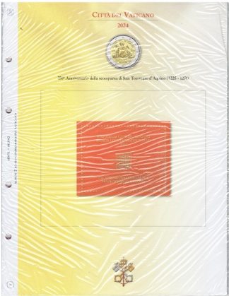 Foglio per 2 euro Vaticano 2024- San Tommaso d'Aquino-Abafil
