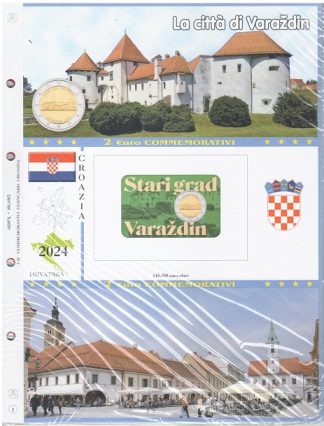 Foglio per 2 euro coincard Croazia 2024 'Città di Varazdin' Abafil