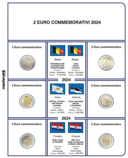 Novità 2024-Foglio PER 2 EURO COMMEMORATIVI 2024 - MASTERPHIL