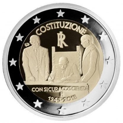 Offerta-2018-2 euro ITALIA Proof-70° Ann. entrata in vigore della Costituzione Italiana - immagine 2