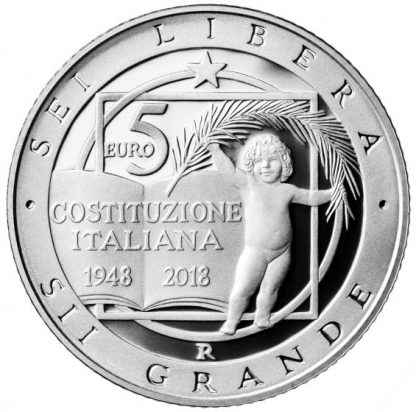 Offerta-2018 - 5 € Ag Proof Italia  - 70° Ann. dell'entrata in vigore della Costituzione Italiana - immagine 3