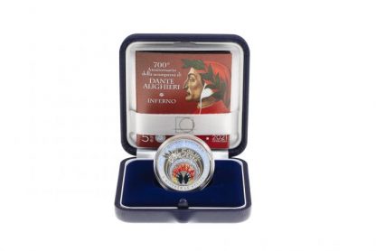 Offertissima-2021 Italia - 700° Ann. scomparsa Dante Alighieri 5 euro Argento -INFERNO - immagine 3