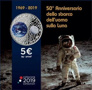 Offertissima speciale-2019 - 5 € Ag  Italia  - 50° Anniversario dello sbarco dell'uomo sulla luna