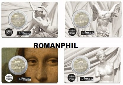 Top novità 2025  2 euro Francia -Museo del Louvre- 4 coincard