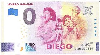 Banconota 0 euro souvenir-Diego 1960/2020