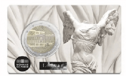 Top novità 2025  2 euro Francia -Museo del Louvre- 1 coincard casuale