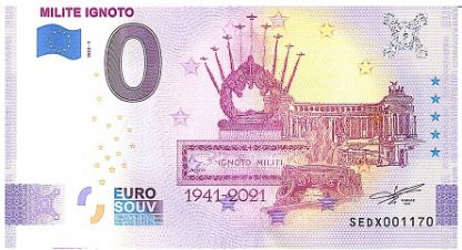 Banconota 0 euro souvenir-Roma-Milite Ignoto