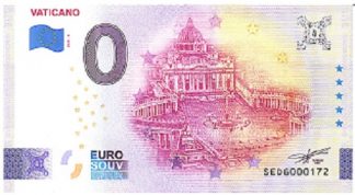 Banconota 0 euro souvenir-Vaticano