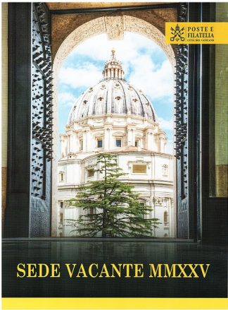 Vaticano 2025 - Folder 'Sede Vacante' con 2 buste primo giorno con annullo ufficiale