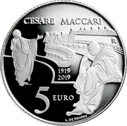 2019 - 5 € Ag Proof Italia  - Cesare Maccari - immagine 2