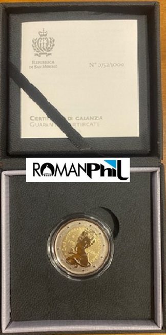 Top Novità 2025 San Marino 2 euro proof REVERSE '550° Ann. nascita di Michelangelo'