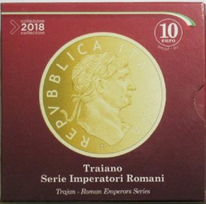 ITALIA 2018 Moneta da 10 euro -Serie Imperatori Romani- TRAIANO