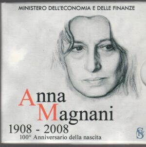 2008 - 5 € Ag proof Italia  -Anna Magnani