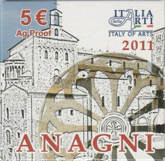 2011 - 5 € Ag proof Italia  -ANAGNI-