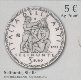 2013 - 5 € Ag Proof Italia  - Selinunte, Sicilia