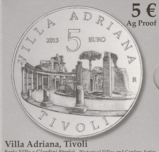 2013 - 5 € Ag Proof Italia  - Villa Adriana,Tivoli