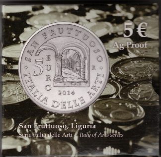 2014 - 5 € Ag Proof Italia  - San Fruttuoso,Liguria