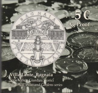 2014 - 5 € Ag Proof Italia  - Villa Lante,Bagnaia