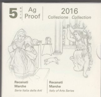 2016 - 5 € Ag Proof Italia  - Recanati,Marche