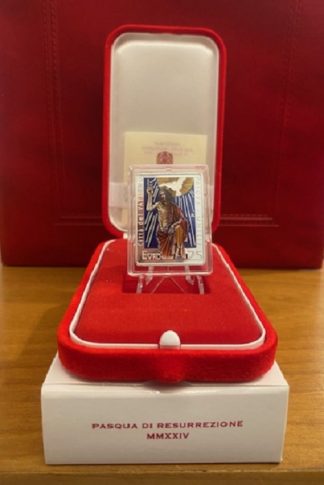2024 Vaticano - 25 euro in argento colorata Pasqua di Resurrezione