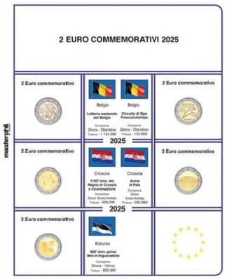 Novità 2025- Fogli PER 2 EURO COMMEMORATIVI 2025 - MASTERPHIL