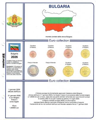 Top Novità 2025 Foglio per la serie in euro della BULGARIA 2026