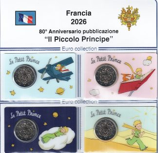 Top Novità 2026  2 euro Francia -Piccolo Principe- 4 coincard