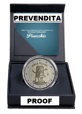 Ultima novità 2026!!! PREVENDITA 2€ PROOF ITALIA - Carlo Collodi 1826-2026 PINOCCHIO