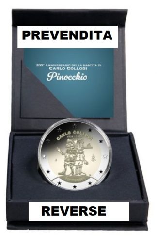 Ultima novità 2026!!! PREVENDITA 2€ Proof REVERSE ITALIA - Carlo Collodi 1826-2026 PINOCCHIO