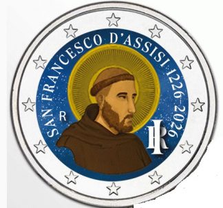 Top novità 2026 Italia  2 euro colorato San Francesco