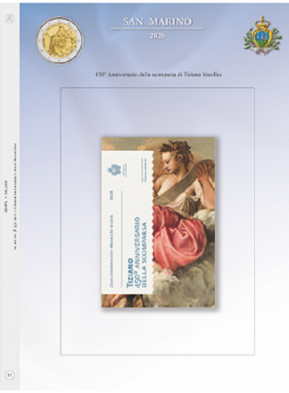 Top Novità Foglio per 2 euro San Marino 2026- Tiziano -Abafil
