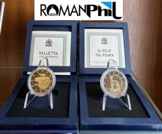 Ultima novità 2026 Malta coppia 2 euro PROOF in blister ufficiale - Cane e la Valletta