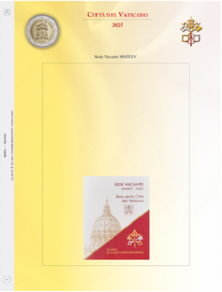 Foglio per 2 euro Vaticano 2025- Sede Vacante-Abafil