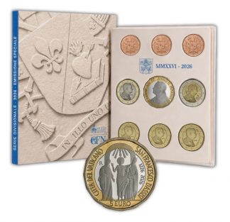 Ultimo arrivo!!! 2026 Divisionale Vaticano con 5 euro bimetallico dedicato a San Francesco