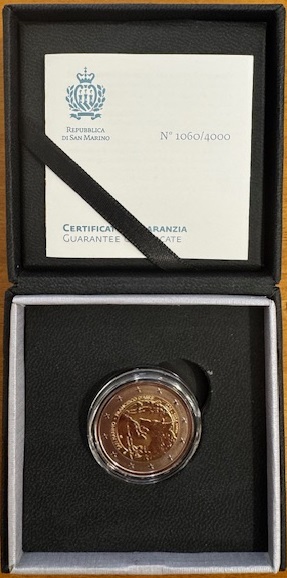 Ultima novità 2026 San Marino 2 euro REVERSE proof  '800° Ann. scomparsa di San Francesco