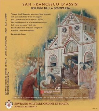 SMOM 2026- Foglietto San Francesco (Em.Cong.Italia-San Marino-Vaticano)