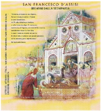 Ultimo arrivo!!! Vaticano 2026- Foglietto San Francesco (Em.Cong.Italia-San Marino-Smom)